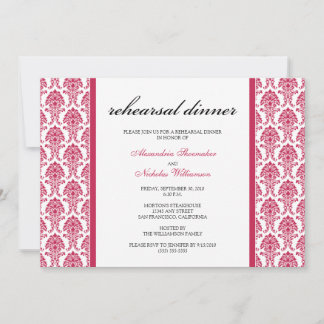 Convite Encantador Janto de ensaio Damask (Fuschia)