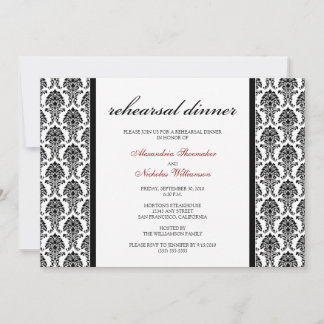 Convite Encantador Janto de ensaio Damask (preto)