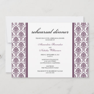 Convite Encantador Janto de ensaio de Damask (lavanda)