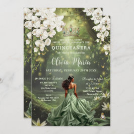 Convite Encantadora Princesa e Sapo Verde, Quinceañera