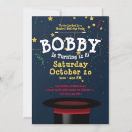 Convite Encantando Modelo de Aniversário do Mágico Show Cr