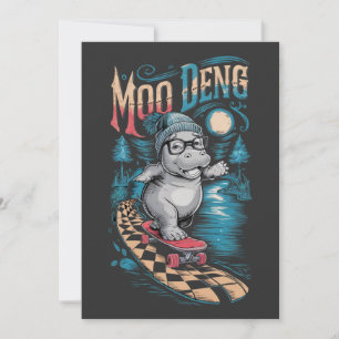 Convite Encantando Moo Deng Hippo