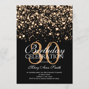 Convite Encanto da meia-noite Dourado elegante do partido