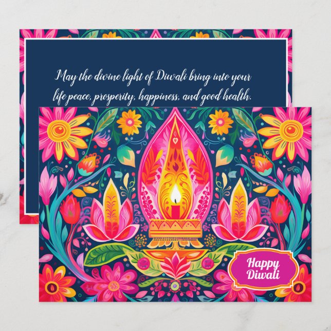 Convite Enchanted Diwali Gardens card (Frente/Verso)