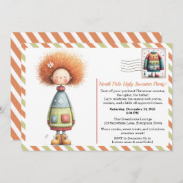 Convite Enchanted Elf | North Pole Ugly Sweater Party