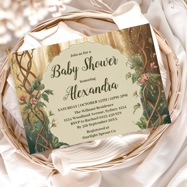 Convite Enchanted Forest  Baby Shower (Criador carregado)