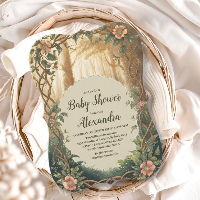 Convite Enchanted Forest  Baby Shower (Criador carregado)