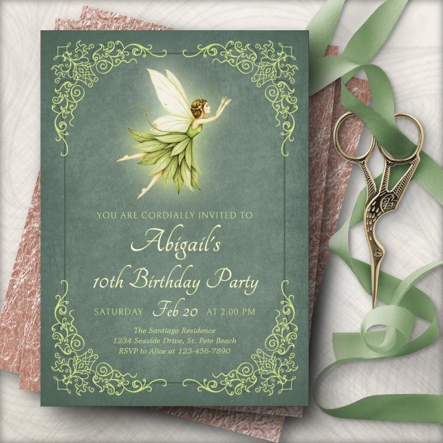 Convite Enchanted Forest Fairy Birthday Invitation (Criador carregado)