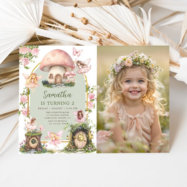 Convite Enchanted Forest Magical Fairy Birthday Photo (Criador carregado)