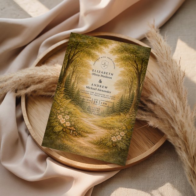 Convite Enchanted Forest Path Wedding (Criador carregado)