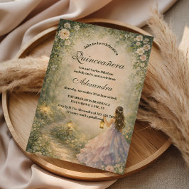 Convite Enchanted Forest Princess Quinceañera