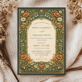 Convite Enchanted Forest Vintage Art Nouveau Wedding