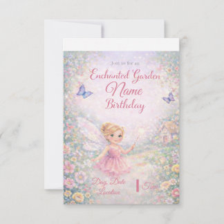 Convite Enchanted Garden Fairy Birthday Invitations