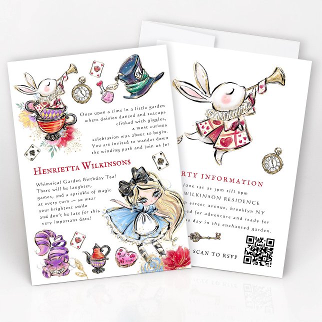 Convite Enchanted Garden Story Tea Party Invitation (Criador carregado)