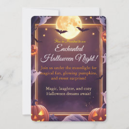 Convite Enchanted Halloween Night Invitation Card