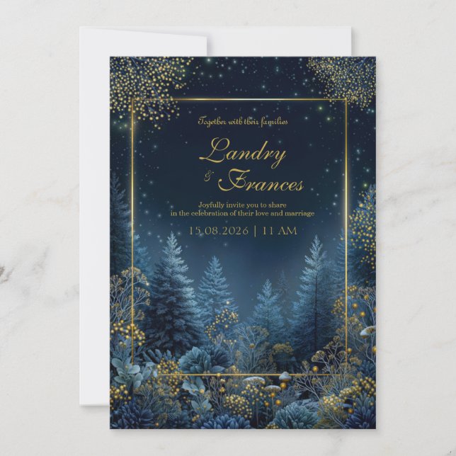 Convite Enchanted Midnight Forest Wedding (Frente)