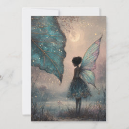Convite Enchanted Moonlit Leaf Fairy Watercolor Fantasy