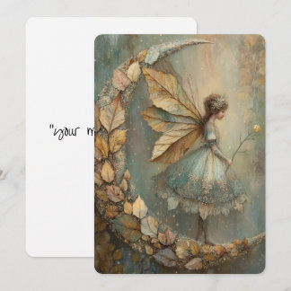 Convite Enchanted Woodland Leaf Fairy Watercolor Fantasy