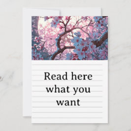 Convite Enchanting Cherry Blossom & Full Moon Wedding Invi