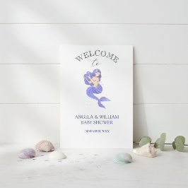 Convite Enchanting Purple Mermaid Baby Shower Invitation