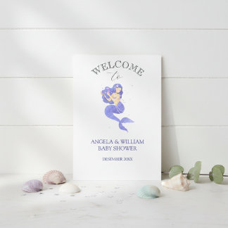 Convite Enchanting Purple Mermaid Baby Shower Invitation