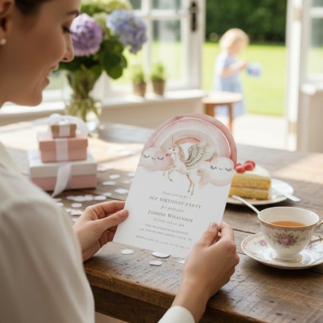 Convite Enchanting Watercolor Castle Fairytale Birthday (Criador carregado)