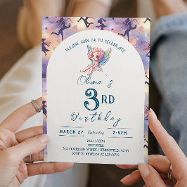 Convite Enchendo Pequena Festa de aniversário de Fada