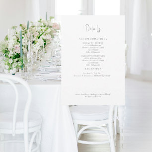 Convite Enclausura de detalhes de casamento com texto cinz