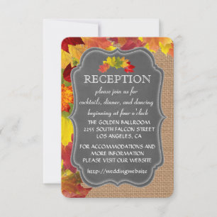 Convite Enclosure de Recepção de Casamento em Burlap de Ou
