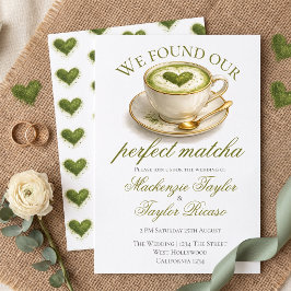 Convite Encontramos Nosso Casamento Perfeito de Matcha