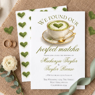 Convite Encontramos Nosso Casamento Perfeito de Matcha