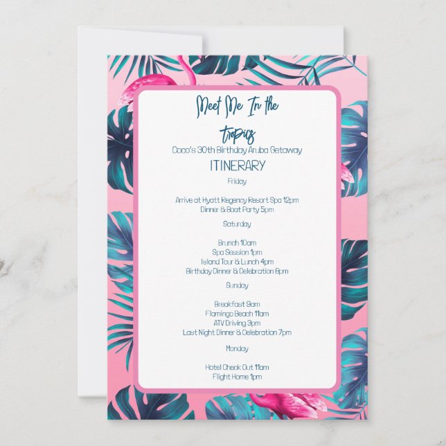 Convite Encontre-Me No Itinerário de Aniversário dos Trópi (Frente)