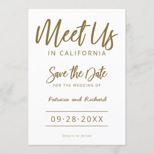 Convite Encontre-nos no Casamento de Destino Salvar a Data