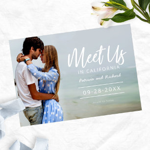 Convite Encontre-nos no Casamento de Destino Salvar a Data