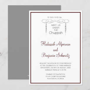 Convite Encontre-nos sob a Chuppah em Borgonha