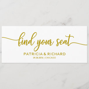 Convite Encontre o seu Assento Título de Carta de Assentos