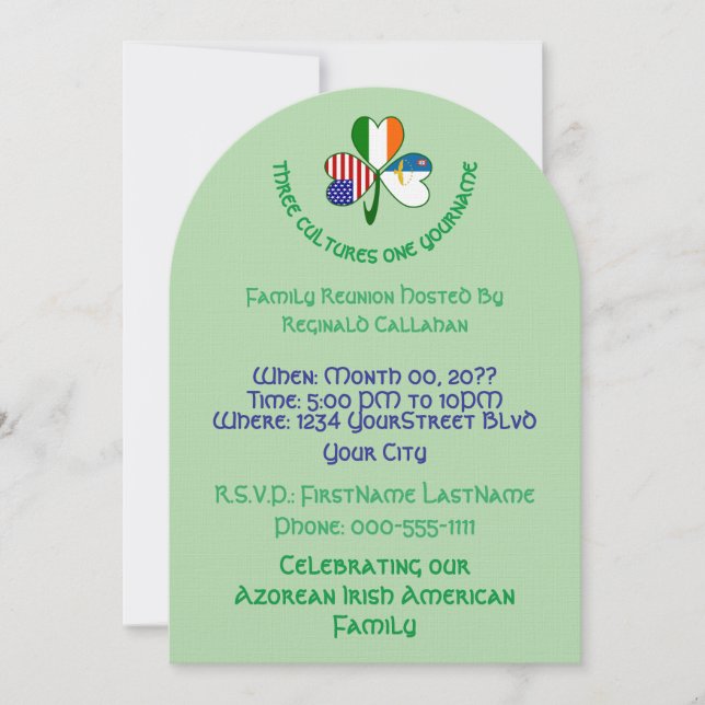 Convite Encontro das Bandeiras Shamrock Açores, Irlanda, E (Frente)
