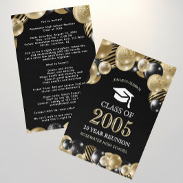 Convite Encontro de Classe Elegante Eventos Black Gold