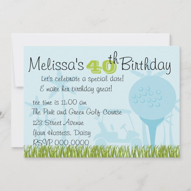 Convite Encontro de Golfe Azul (Frente)