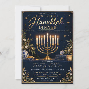 Convite Encontro de Jantar de Hanukkah