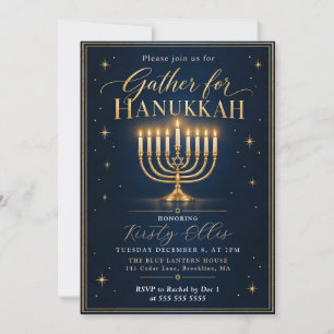 Convite Encontro de Jantar de Hanukkah