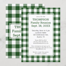 Encontro Familiar Verde Xadrez Branco Festa