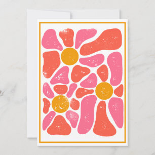 Convite Energia da ventoinha cor-de-laranja e cor-de-rosa