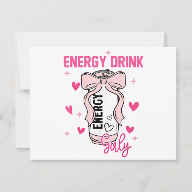 Convite Energy Beber Girly Funny Bebendo (Frente)