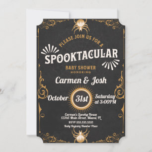 Convite Enfeite de Aranha de Halloween Baby Shower