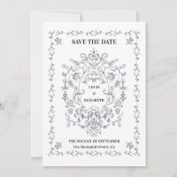 Enfeite de Crista Floral Vintage Border Save the D