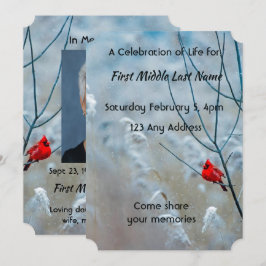 Convite Enfeite de Foto Memorial Cardinal Vermelho