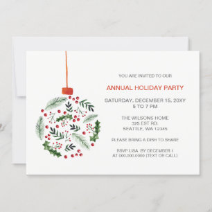 Convite Enfeite de Natal Azevinho Festa de Fim de Ano