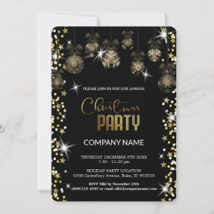 Convite Enfeite de Natal dourado, diamantes, flocos de nev