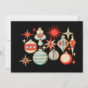 Convite Enfeite de Natal Moderno Retro Alegre e Brilhante